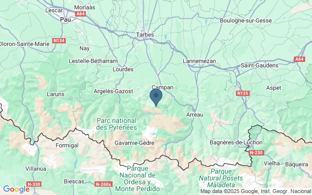 Kaart met locatie Pic du Midi de Bigorre